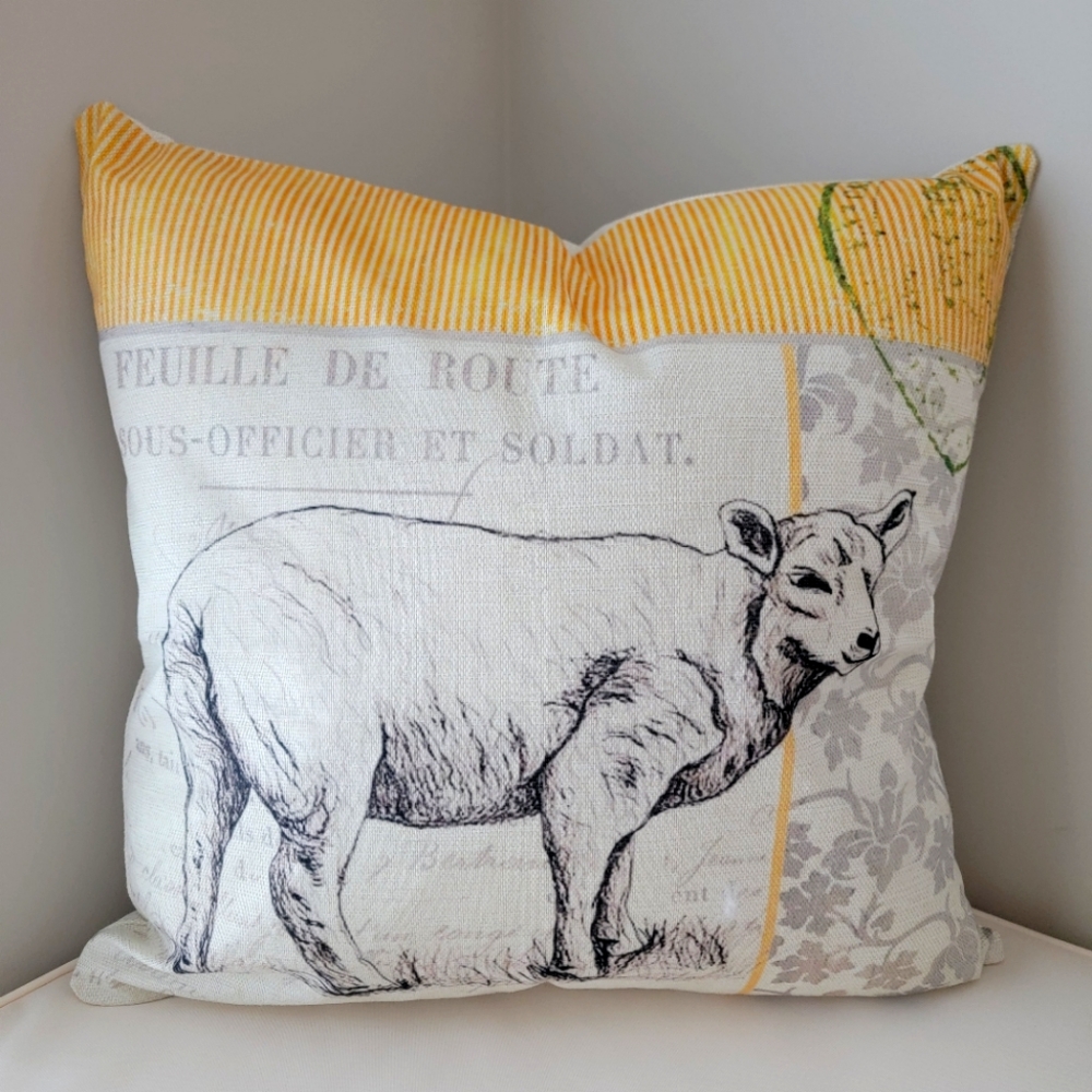 Farmhouse Decor Decorative Pillow cover with Sheep Design